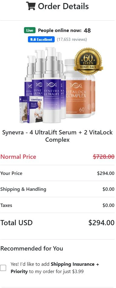 Example Synevra checkout showing the Ultimate package